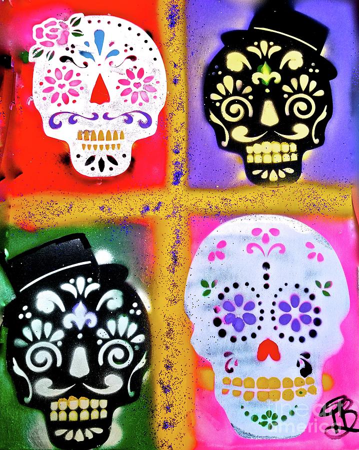 4 Los Muertos Painting by Tony B Conscious