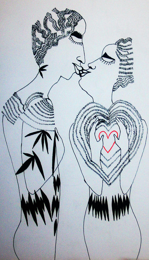 Love is a Heart #4 Painting by Gloria Ssali