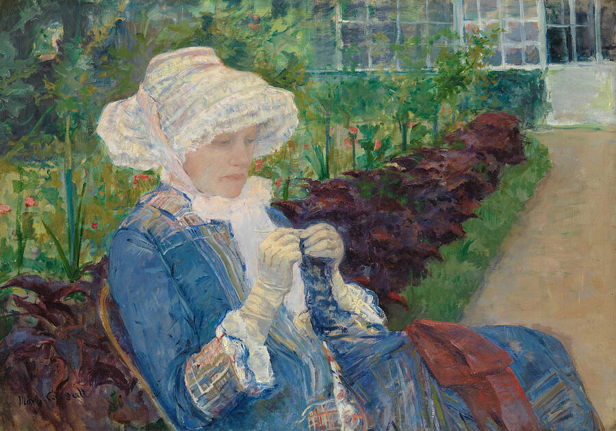 Lydia Crocheting in the Garden at Marly, from 1880 Painting by Mary Cassatt