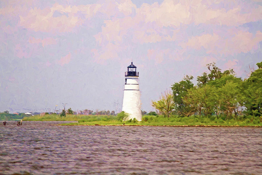 Madisonville Lighthouse - digital painting Photograph by Scott Pellegrin
