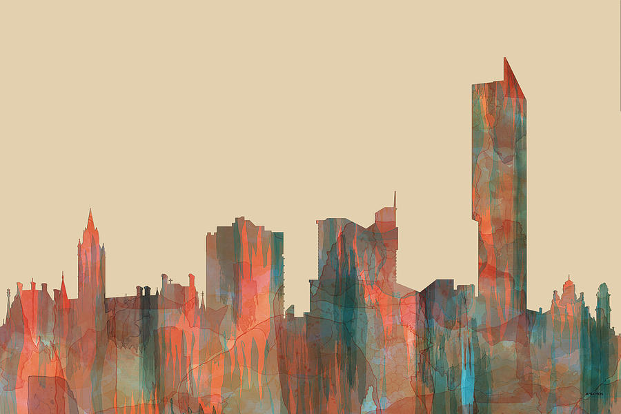 Manchester England Skyline #4 Digital Art by Marlene Watson