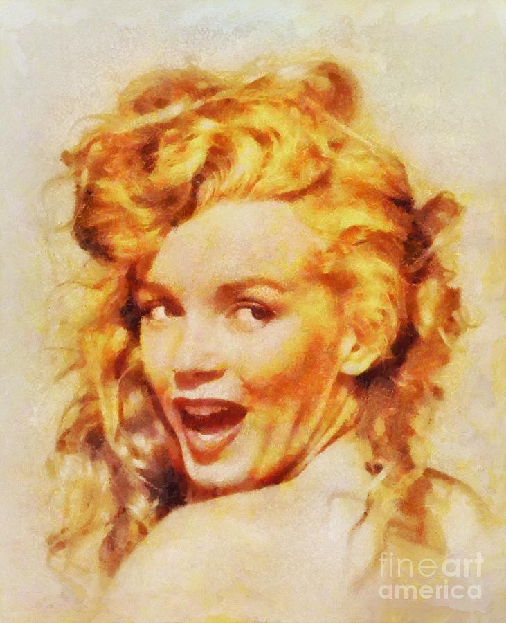 Marilyn Monroe, Vintage Hollywood Actress #4 Painting by Esoterica Art Agency