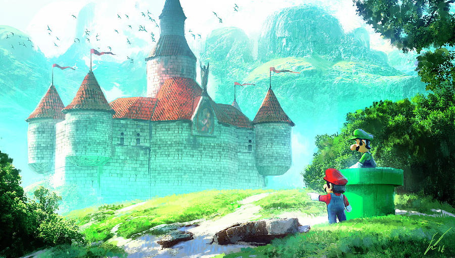 Castle Digital Art - Mario #4 by Super Lovely
