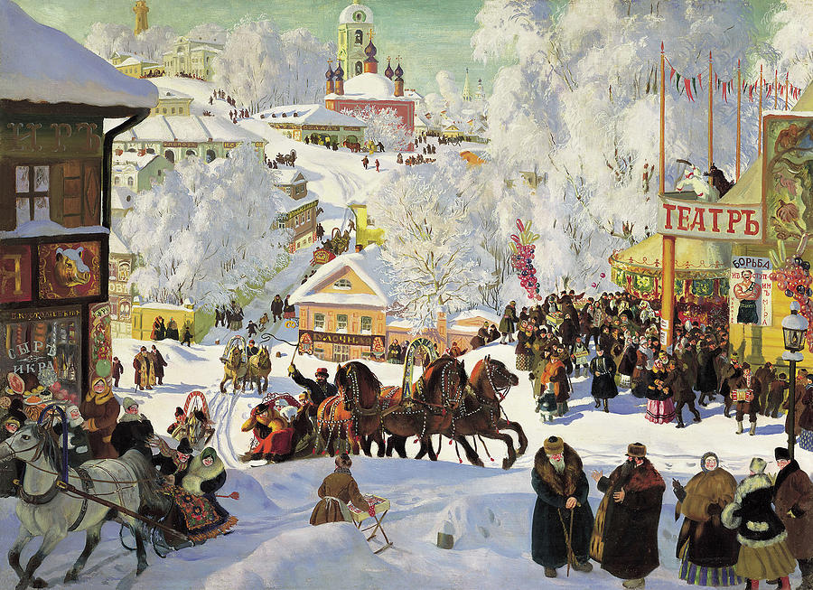 Maslenitsa Painting by Boris Kustodiev