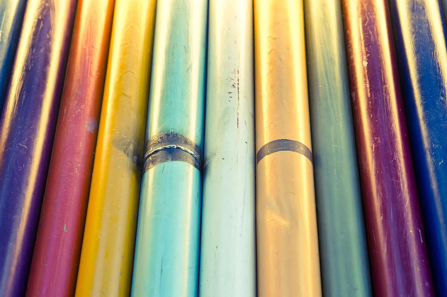 Abstract Photograph - Metal poles #4 by Tom Gowanlock