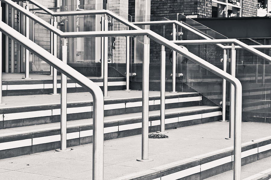 Architecture Photograph - Metal railings #4 by Tom Gowanlock