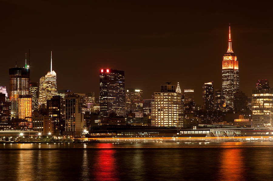 Architecture Photograph - Midtown Manhattan Skyline at Night #4 by Erin Cadigan