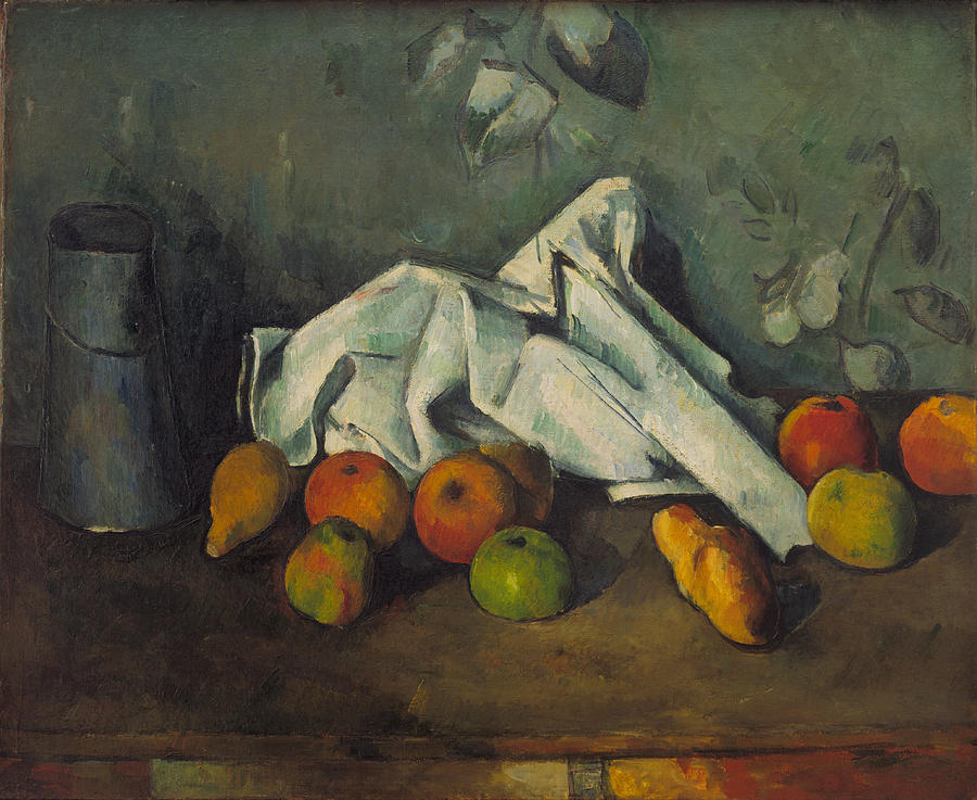 Paul Cezanne Painting - Milk Can And Apples #4 by Paul Cezanne