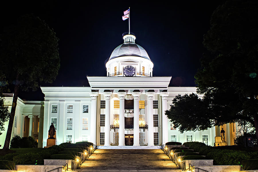 Montgomery Alabam Downtown At Night Time Photograph by Alex Grichenko ...