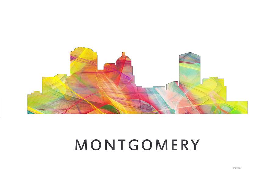 Architecture Digital Art - Montgomery Alabama Skyline #4 by Marlene Watson
