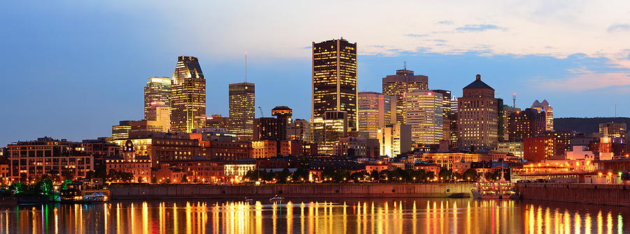 Montreal over river at dusk  #4 Photograph by Songquan Deng
