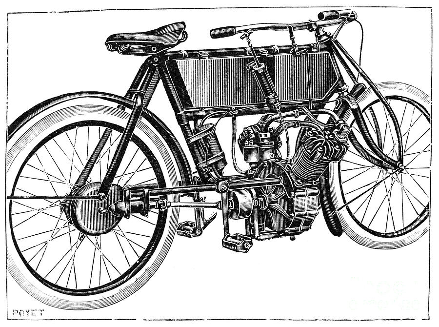 Motorcycle, 1904 #4 Photograph by Granger