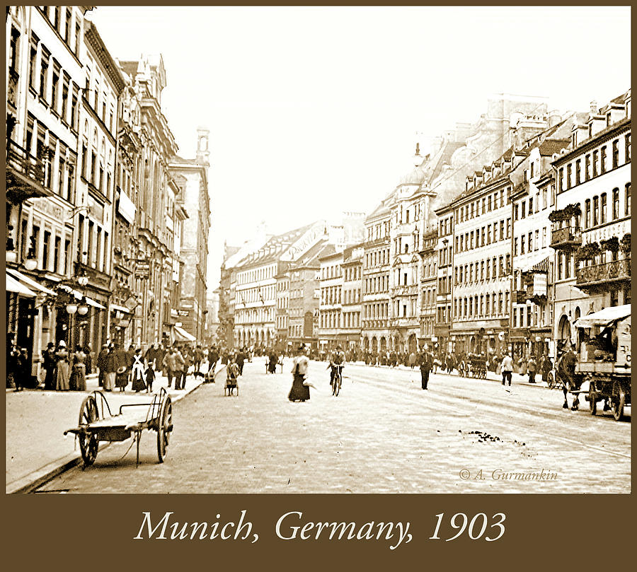 Munich, Germany, Street Scene, 1903, Vintage Photograph #2 Photograph by A Macarthur Gurmankin