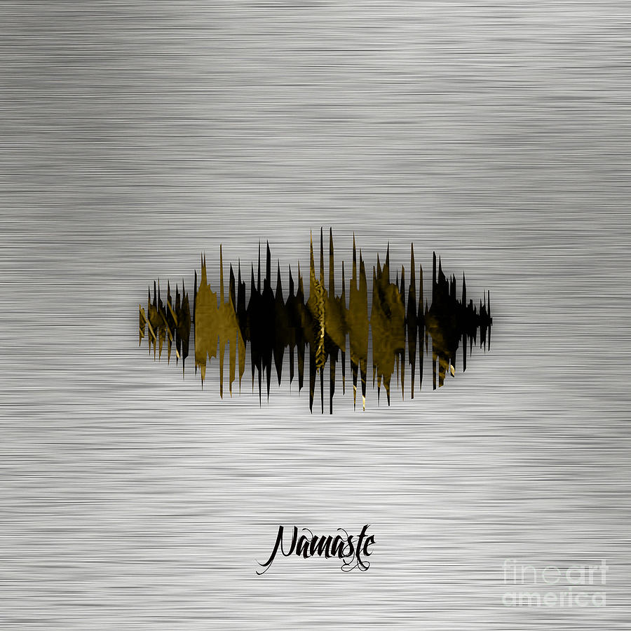 Music Mixed Media - Namaste Spoken Soundwave #3 by Marvin Blaine