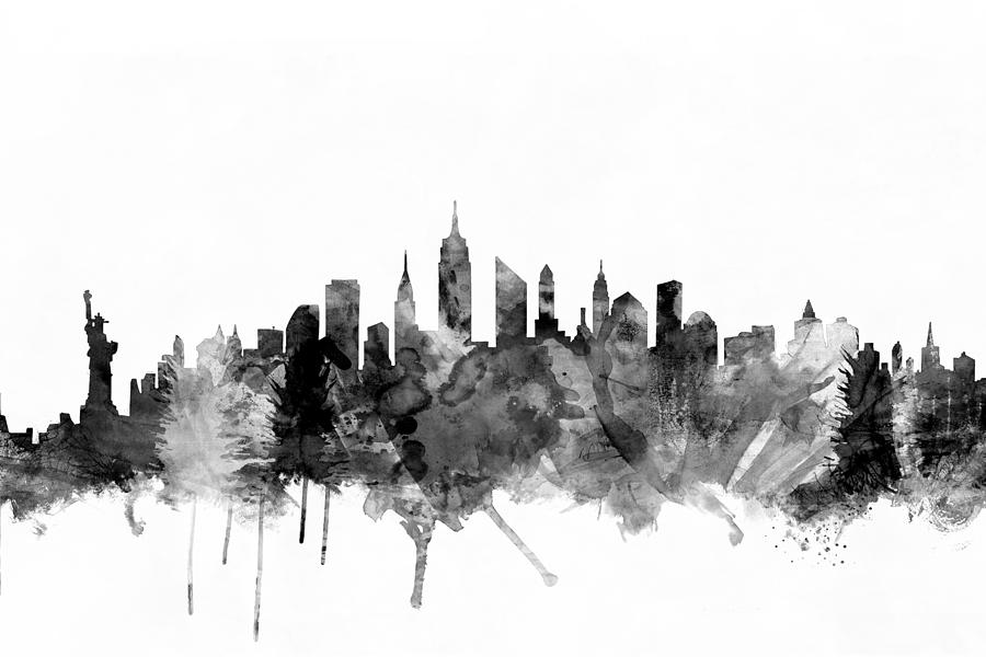 New York City Digital Art - New York City Skyline #4 by Michael Tompsett