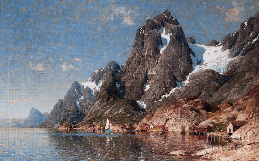 Adelsteen Normann Painting - Norwegian fjord landscape #4 by Celestial Images