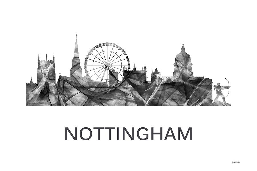 Nottingham England Skyline #4 Digital Art by Marlene Watson