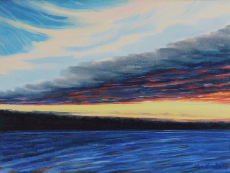 November Sunset #4 Painting by Phil Chadwick