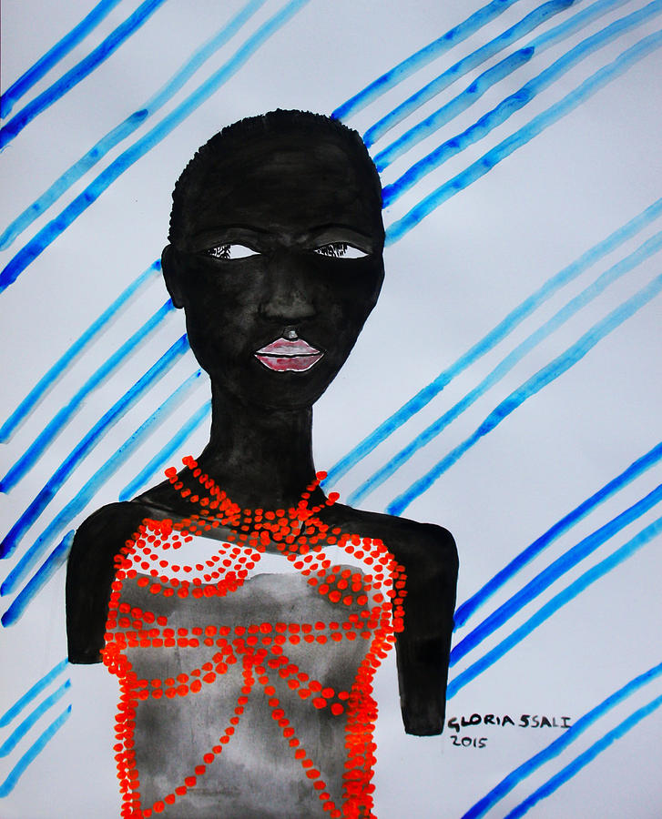 Nuer Lady - South Sudan #4 Painting by Gloria Ssali