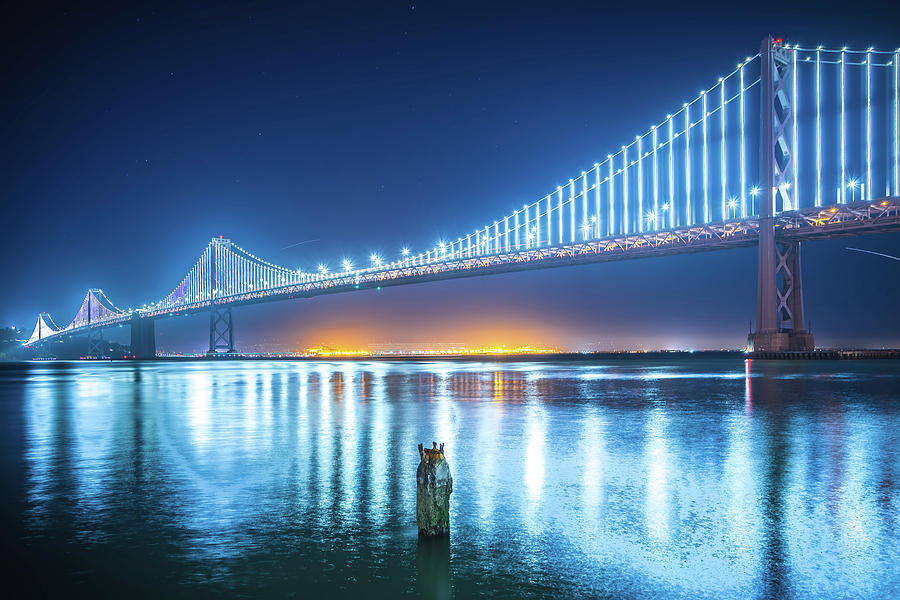 Oakland Bay Bridge Views Near San Francisco California In The Ev #4 Photograph by Alex Grichenko