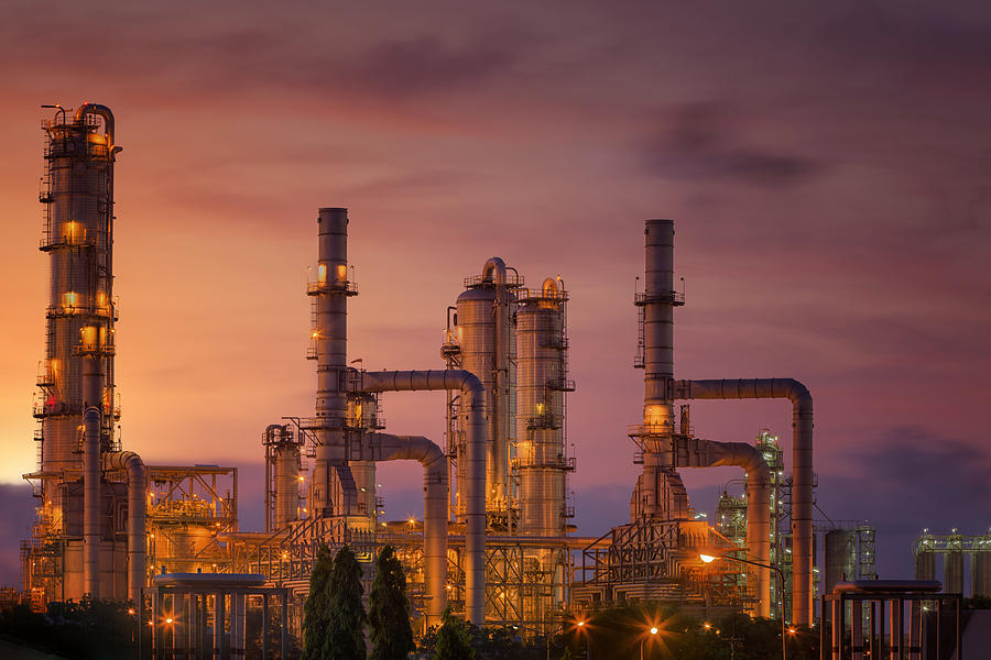 Oil refinery at twilight sky #4 Photograph by Anek Suwannaphoom