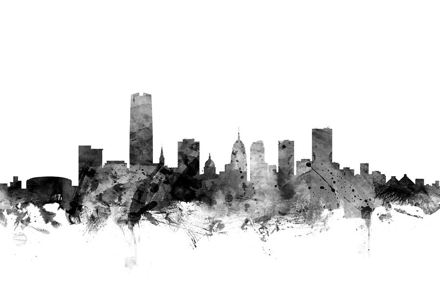 Oklahoma City Skyline #4 Digital Art by Michael Tompsett