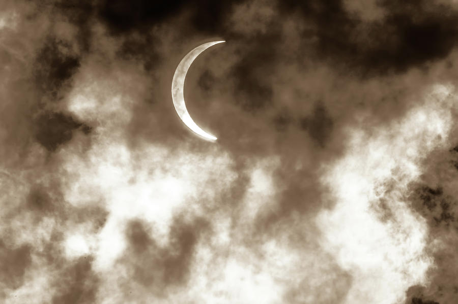Partial Solar Eclipse Through Clouds #4 Photograph by Alex Grichenko