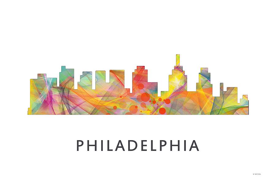 Architecture Digital Art - Philadelphia Pennsylvania Skyline #4 by Marlene Watson