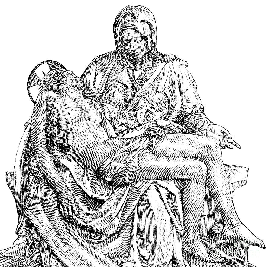Michelangelo Drawing - Pieta by Michelangelo