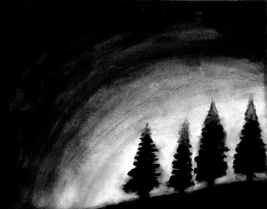 4 Pines Painting by Salman Ravish