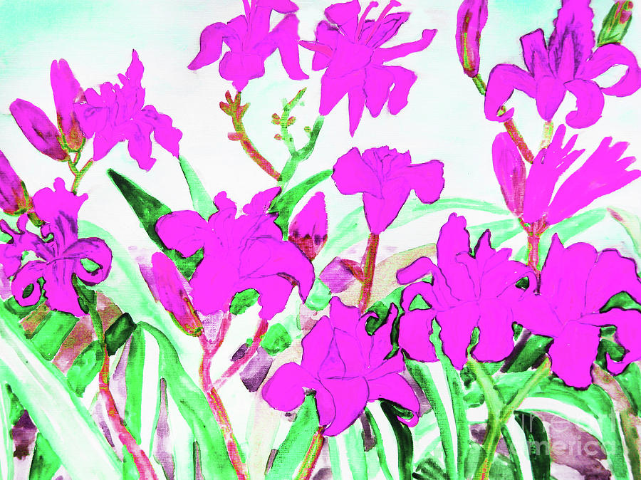 Pink daily lilies #4 Painting by Irina Afonskaya