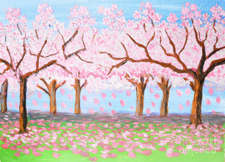 Pink garden, oil painting #4 Painting by Irina Afonskaya