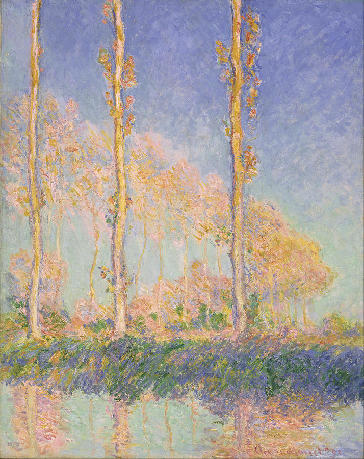 Poplars #4 Painting by Claude Monet