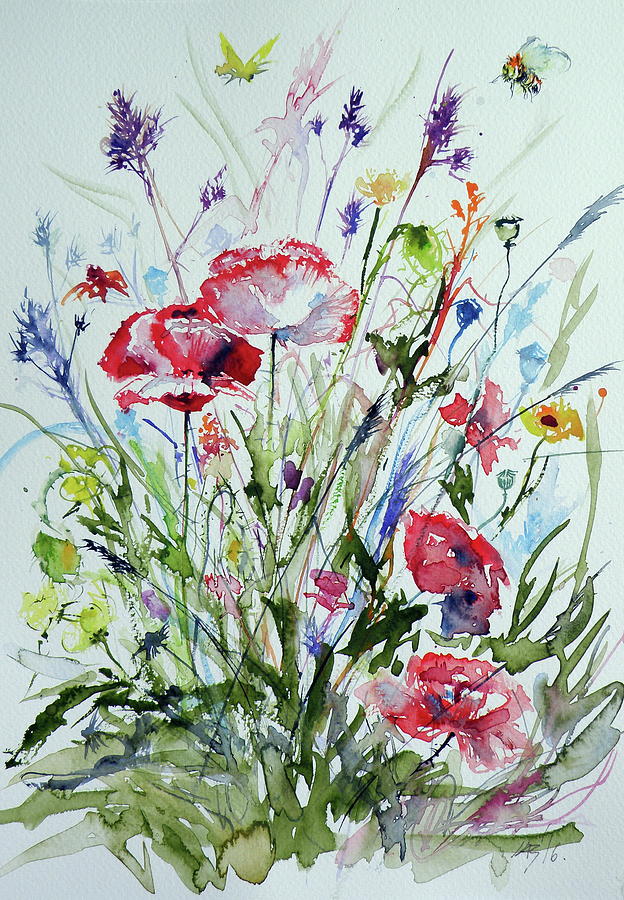 Poppies #4 Painting by Kovacs Anna Brigitta
