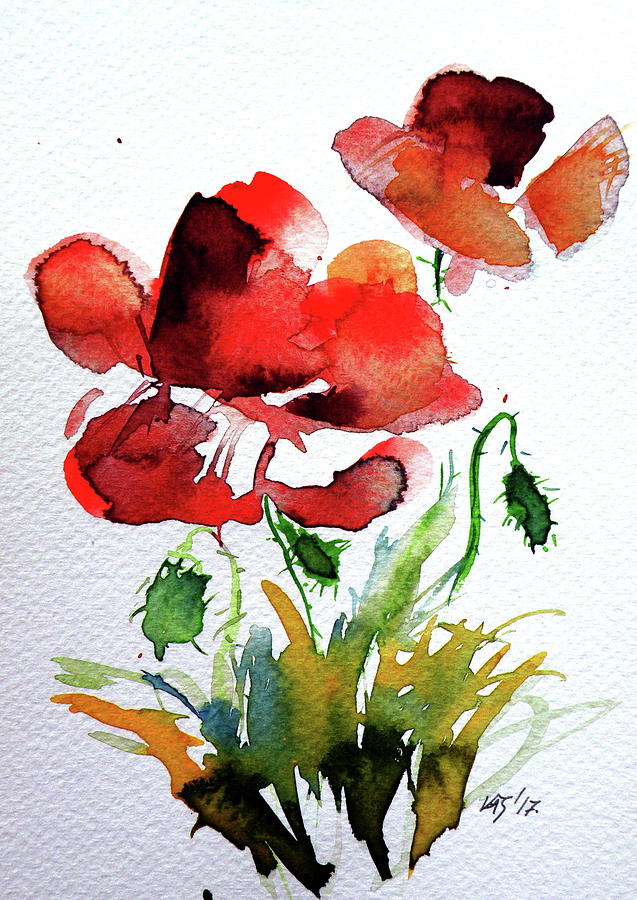 Poppy #5 Painting by Kovacs Anna Brigitta