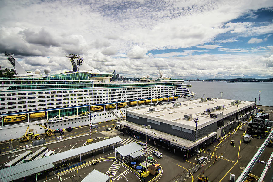 Port Of Seattle And Piers And Surroundings On Sunny Day #4 Photograph by Alex Grichenko