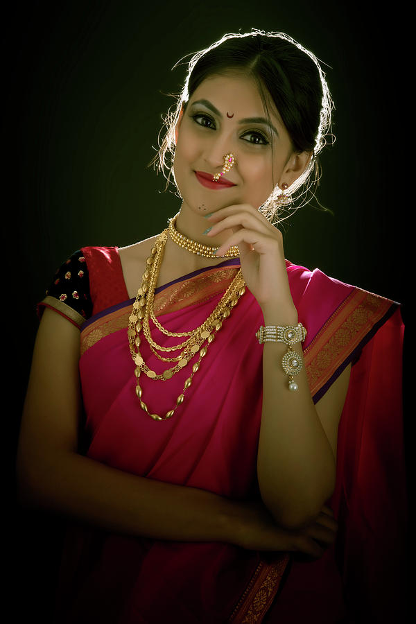 Portrait of a Indian bride #4 Photograph by Kiran Joshi