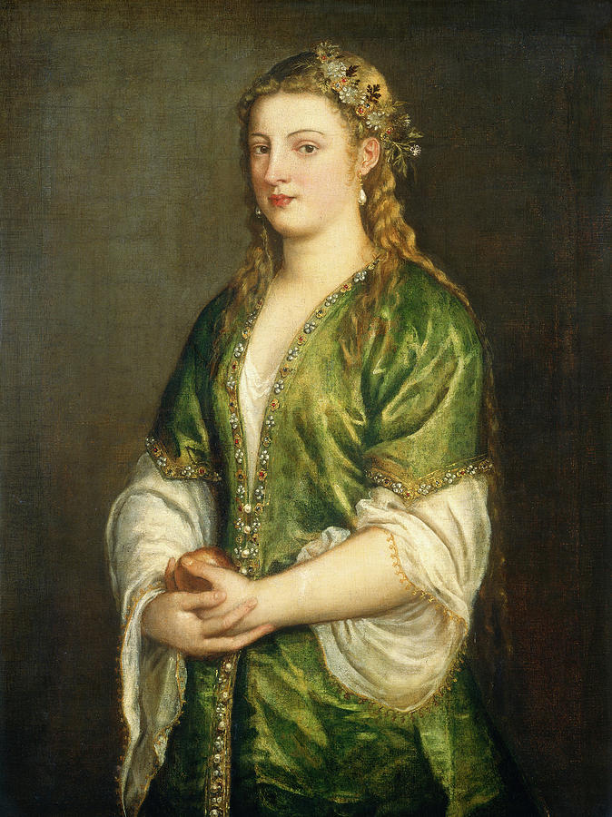 Titian Painting - Portrait of a Lady #4 by Titian