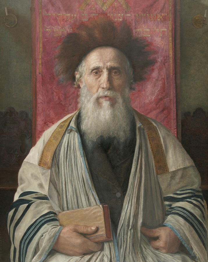 Portrait of a Rabbi, by 1921 Painting by Isidor Kaufmann