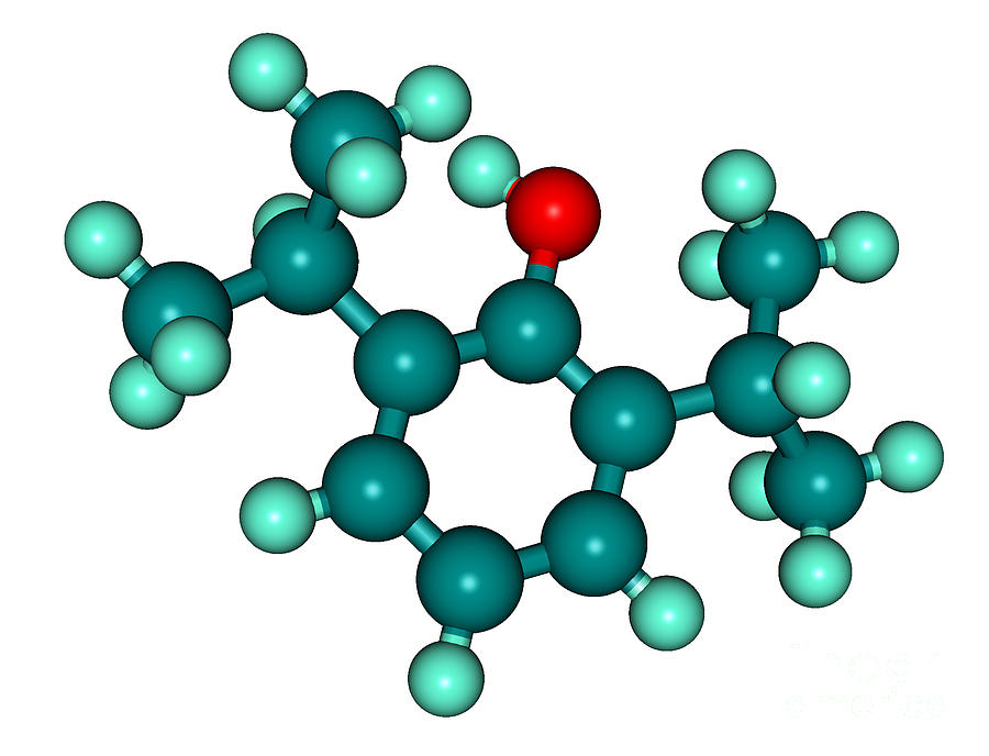 Propofol Diprivan Molecular Model #4 Photograph by Scimat