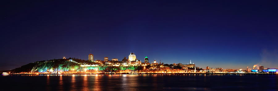 Quebec City at night #4 Photograph by Songquan Deng