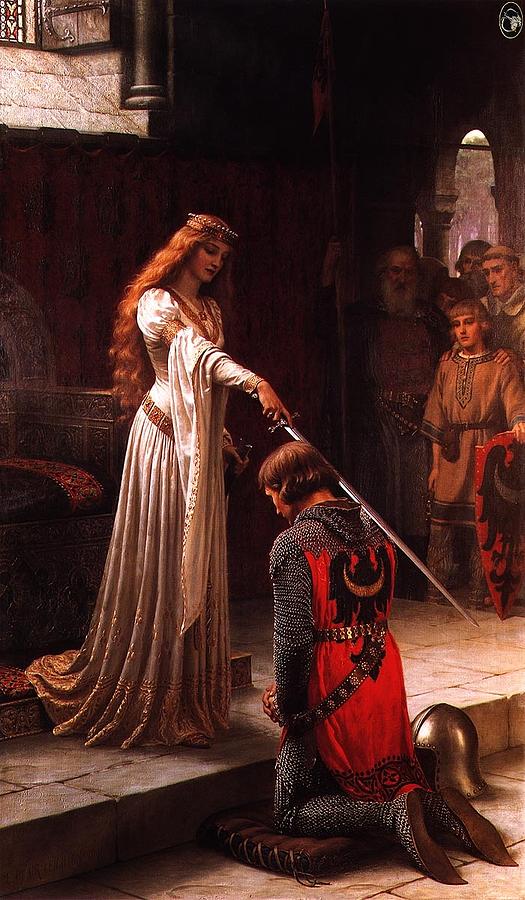 Queen Guinevere and Sir Lancelot #4 Painting by MotionAge Designs