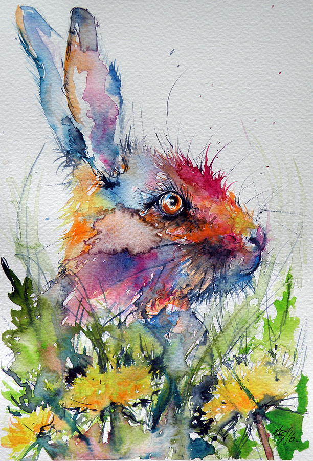 Rabbit #4 Painting by Kovacs Anna Brigitta