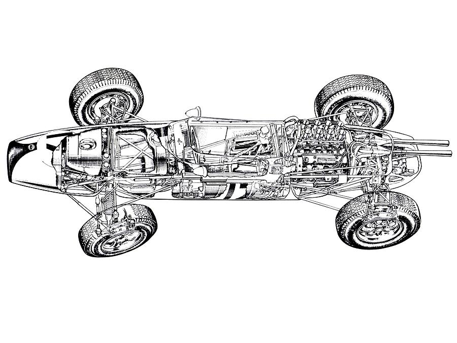 Pattern Digital Art - Race Car #4 by Maye Loeser