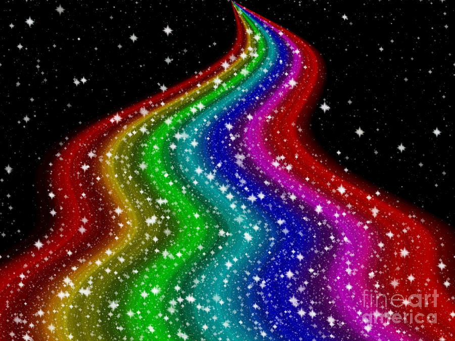 Rainbow Milky Way Digital Art