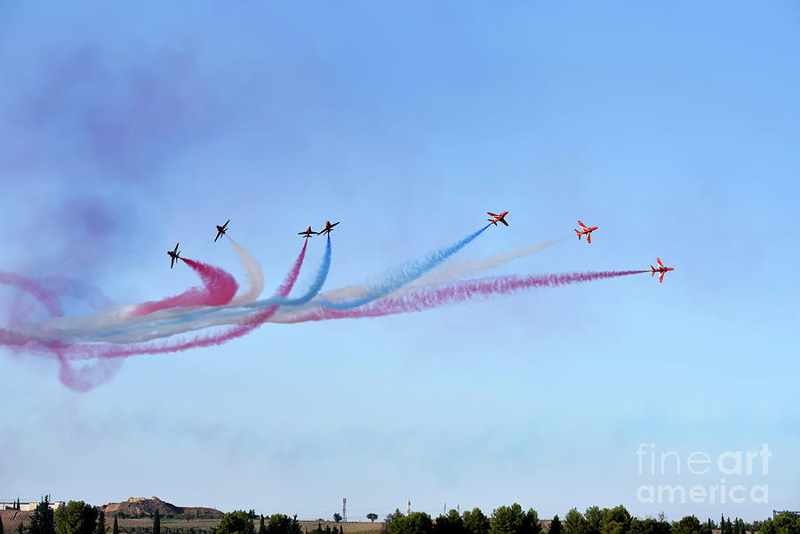 Red Arrows aerobatic team  #5 Photograph by George Atsametakis