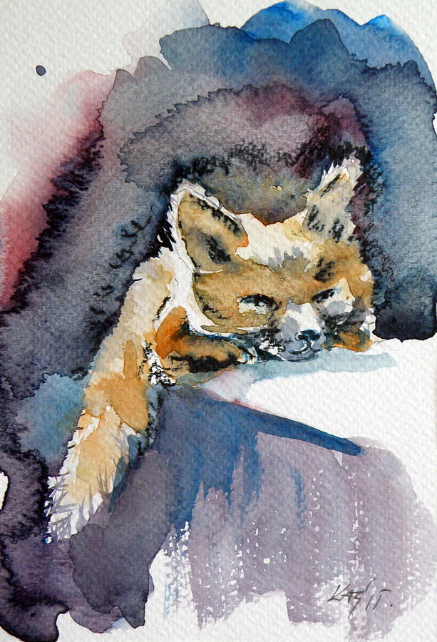 Red fox #3 Painting by Kovacs Anna Brigitta