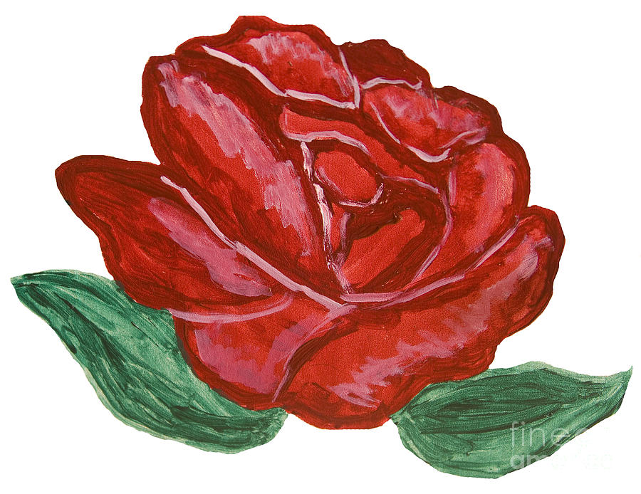 Red rose, painting #4 Painting by Irina Afonskaya