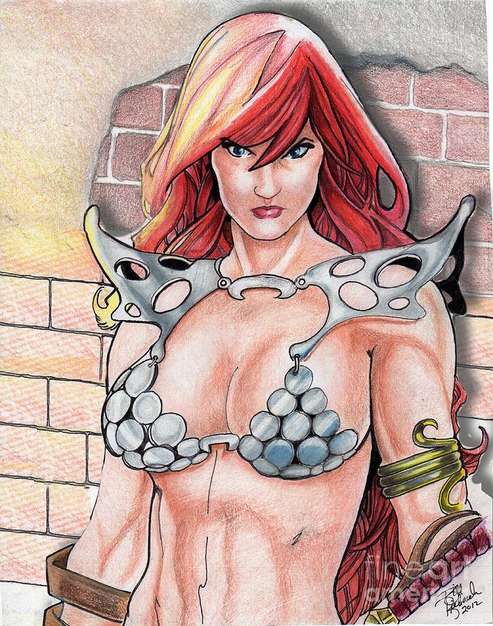 Red Sonja #4 Drawing by Bill Richards