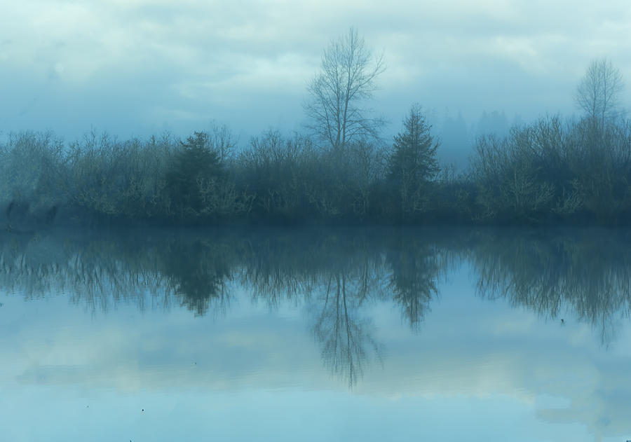 Reflections blue lake Photograph by Cathy Anderson
